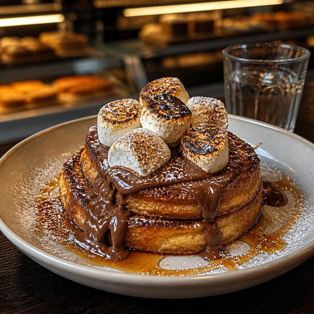 Nutella and torched marshmallow pancakes